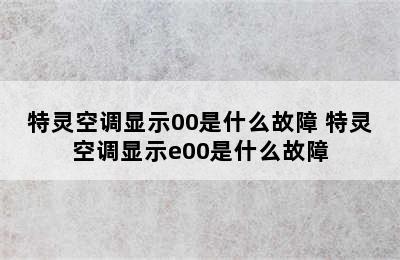 特灵空调显示00是什么故障 特灵空调显示e00是什么故障